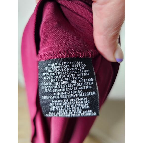 R & M Richards Long Evening Gown Dress W/ Glitter knit Bodice Ladies size 12 - Picture 5 of 16